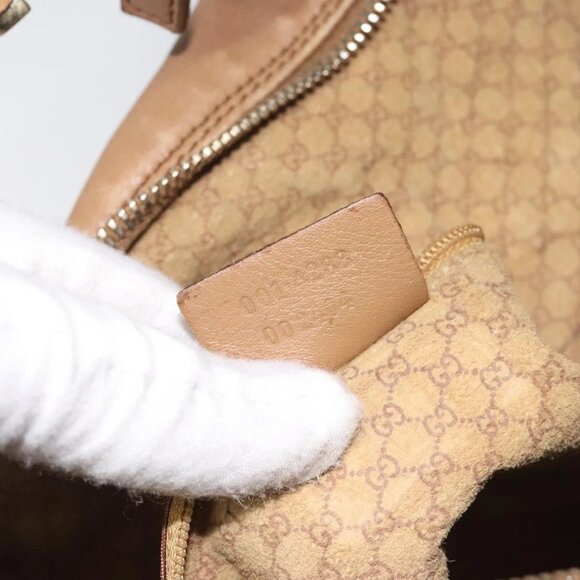 GUCCI Shoulder Bag Leather Brown Gold 001 4288 Auth - Picture 14 of 16